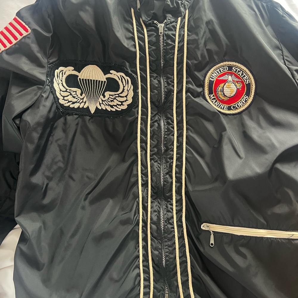 Black Military Field Jacket with Insignia